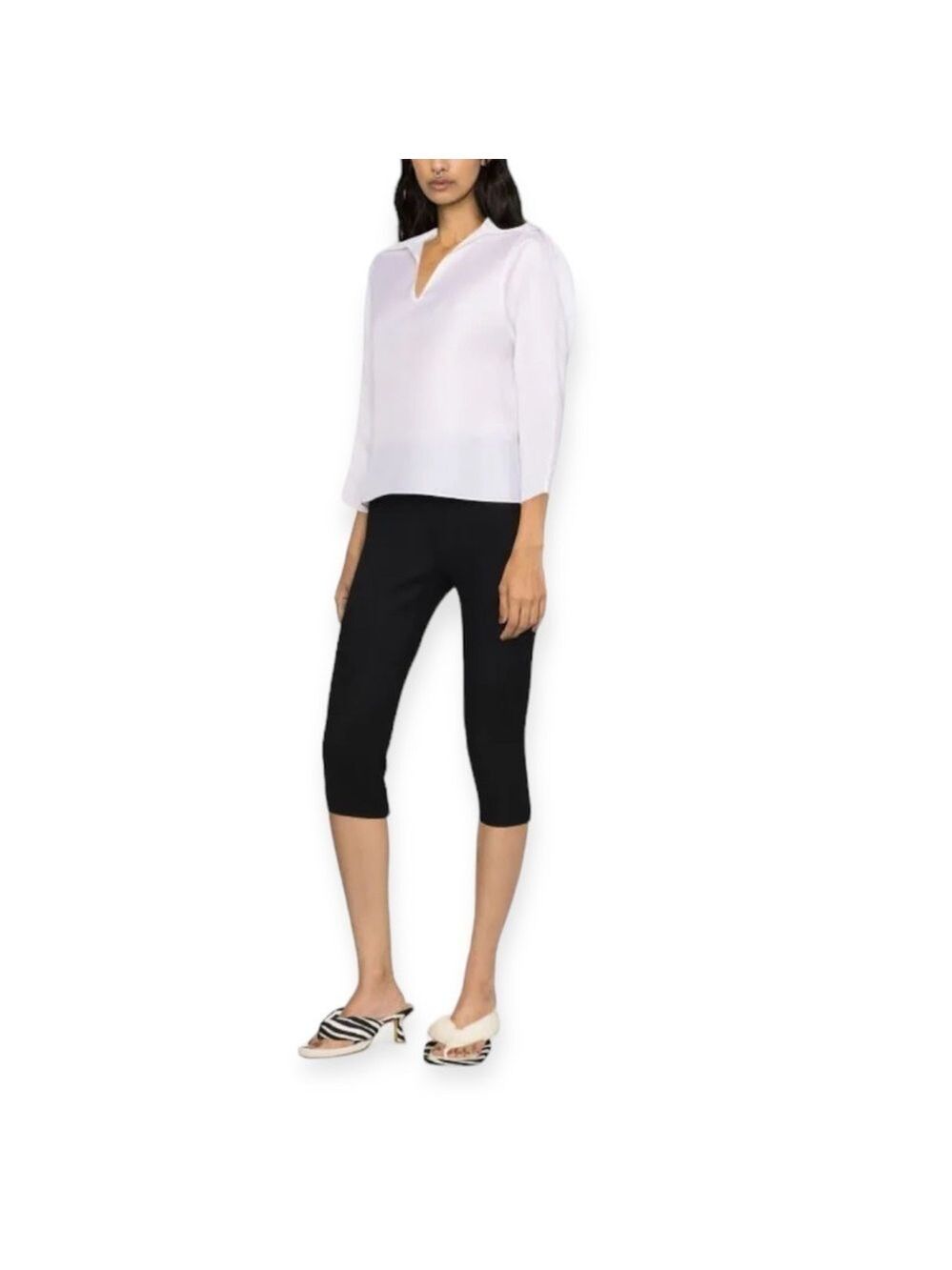 Tory Burch Crepe Cropped Legging Pants Size 30 Navy